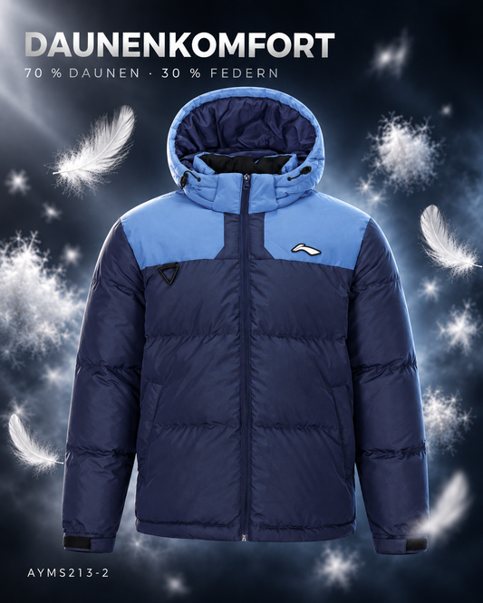 Li-Ning Herren Daunenjacke mit Kapuze dunkelblau - AYMS213-2