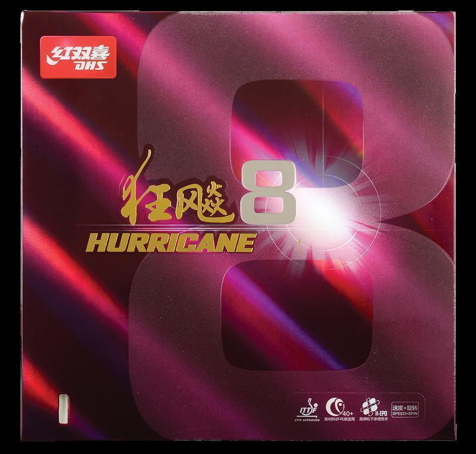 DHS Hurricane 8 Mid 40 2,2mm Belag Rot - DXDJ967-4