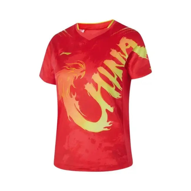 Tischtennis Kinder China Nationalteam Wettkampftrikot - rot - AAYU204-2