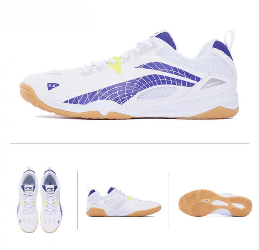 Unisex Tabletennis Competition&Training shoes Hawk Eye 2.0 - white/blue - APTT005-1