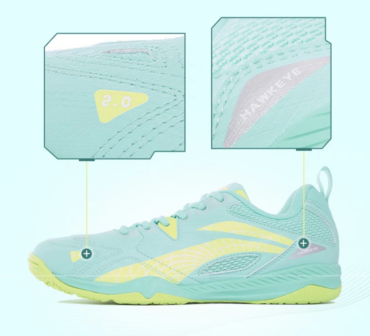 Unisex Tischtennisschuh Hawk Eye 2.0 - grün - APTT005-4