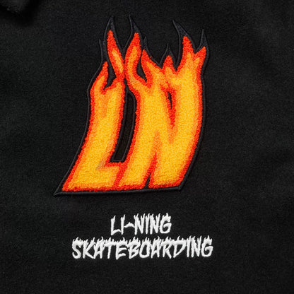 Unisex Skateboard Casual Windbreaker "LN FIRE" schwarz/grau - AFDT697-2