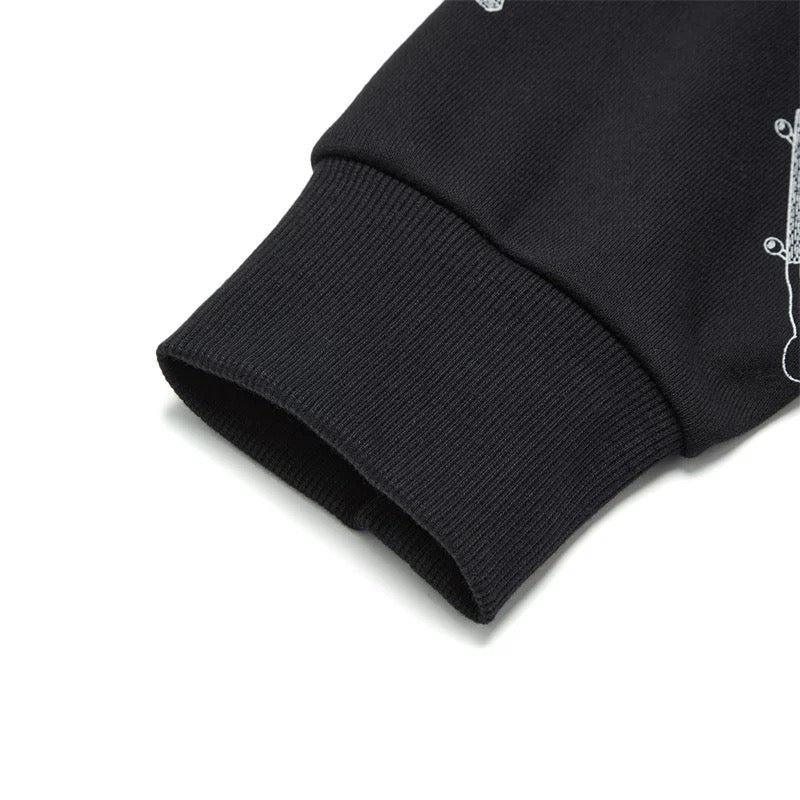 Unisex Skateboard Casual Hoody "Boards" black - AWDT955-1
