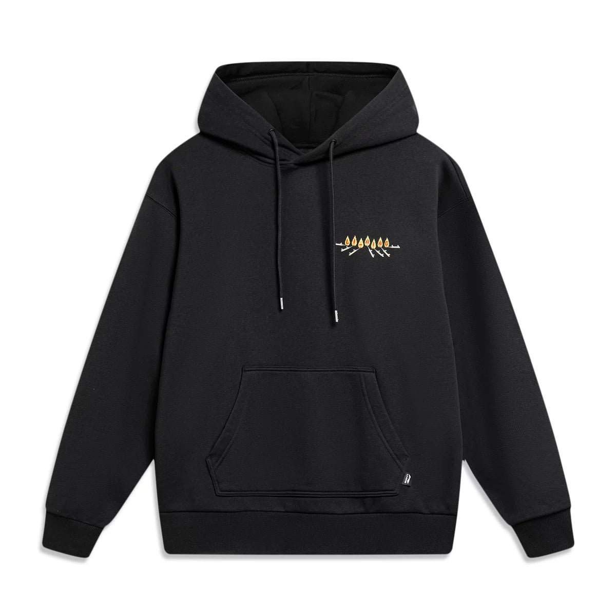 Unisex Skateboard Casual Hoody "LN FIRE" black - AWDT953-1