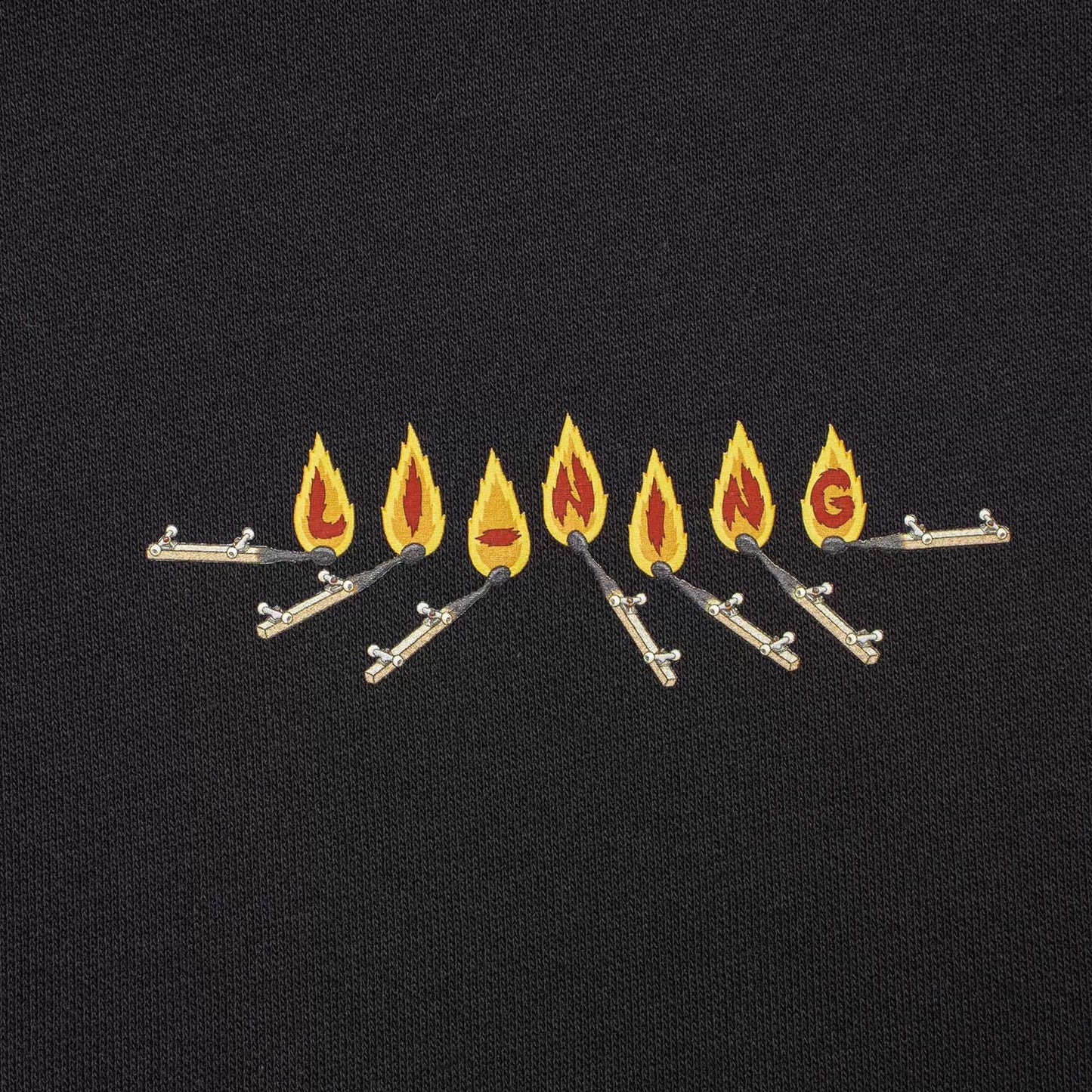 Unisex Skateboard Casual Hoody "LN FIRE" schwarz - AWDT953-1