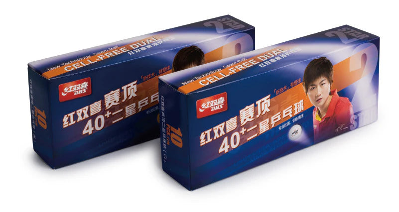 DHS Table Tennis Ball "CELL-FREE-DUAL" 2 Star 40 mm+ Orange (10 pcs./box) DXAL005-3