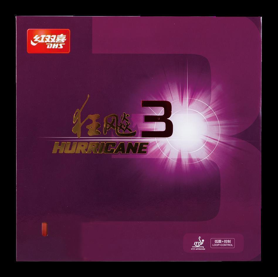DHS Hurricane 3 Hard 40 Belag Rot 2,15mm - DXDC025-4