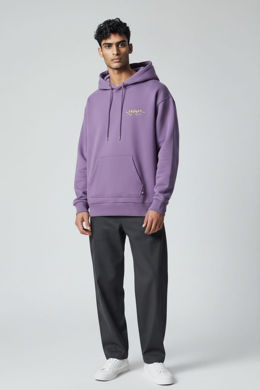 Unisex Skateboard Casual Hoody "LN FIRE" lila - AWDT953-2