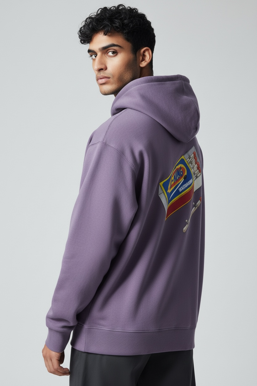 Unisex Skateboard Casual Hoody "LN FIRE" lila - AWDT953-2