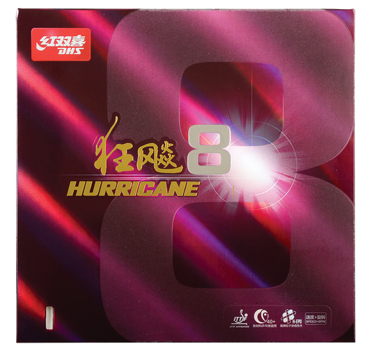 DHS Hurricane 8 Mid 40 2,15mm Belag Rot - DXDJ961-4