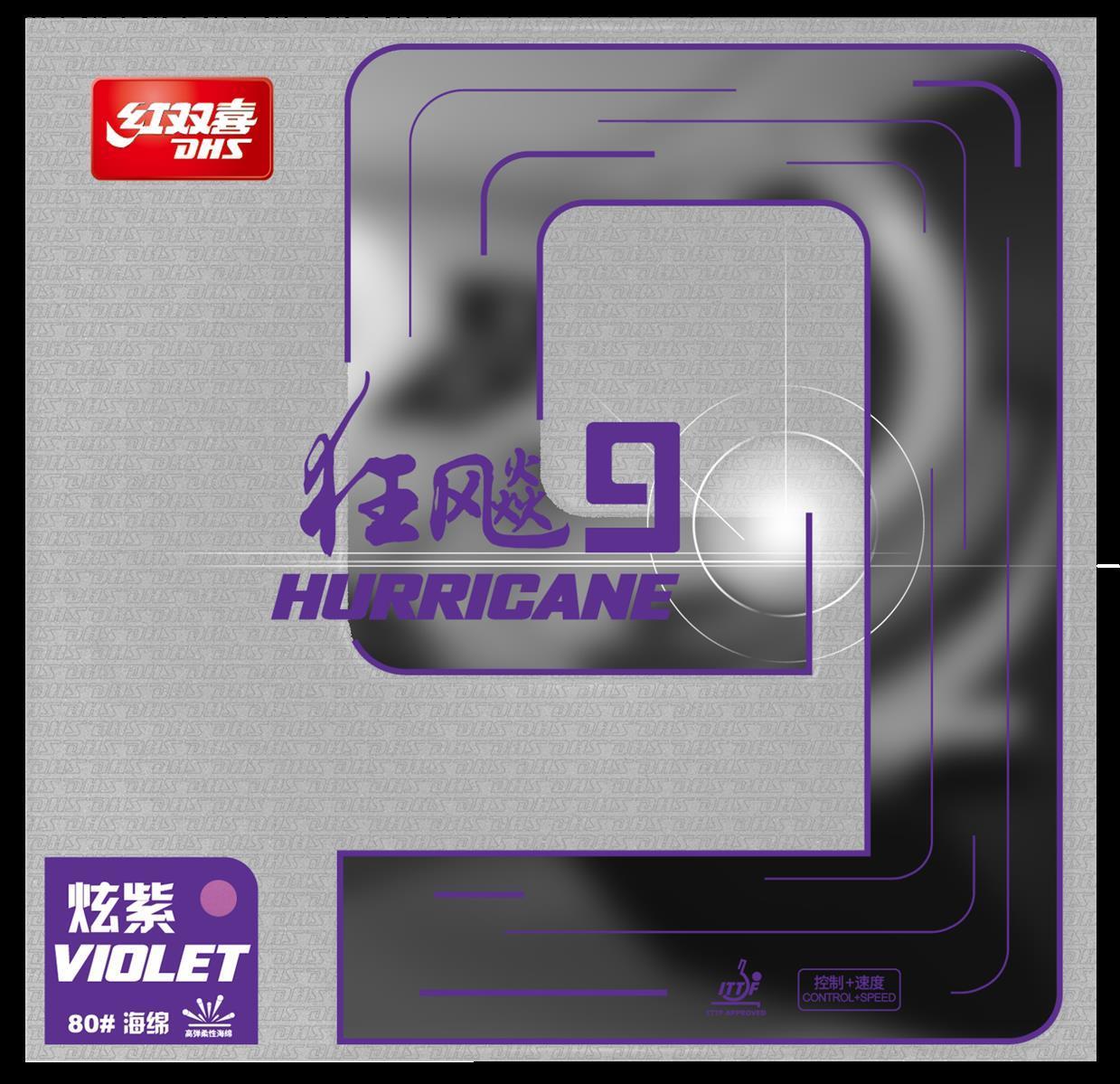 DHS Hurricane 9 2,15mm Soft 37 Belag Violet  - DXDS025-1