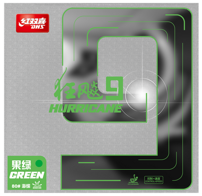 DHS Hurricane 9 2,15mm Mittel 38 Belag Grün  -DXDS030-7