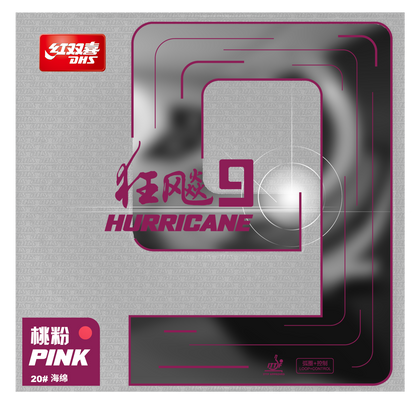 DHS Hurricane 9 2,15mm Hard 39 Belag Rosa - DXDS016-4