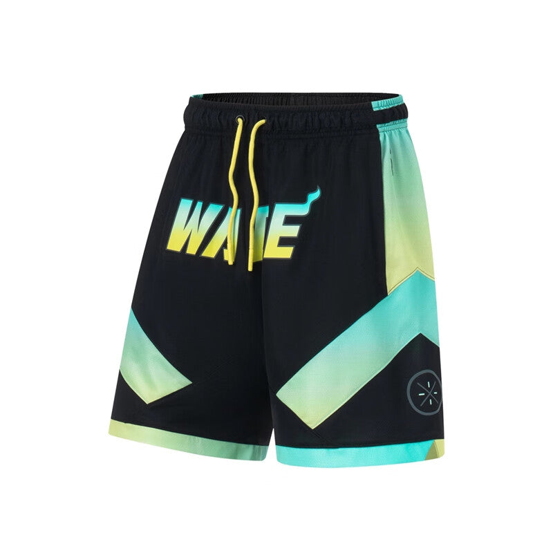 Unisex Basketball-Short "Wade-Style" Blau-Grün-Gelb - AAPT051-2