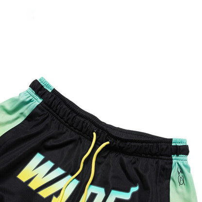 Unisex Basketball-Short "Wade-Style" Blau-Grün-Gelb - AAPT051-2