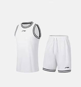 Unisex basketball competition dress "TEAM" (set of tank and shorts) white - AATT001-4