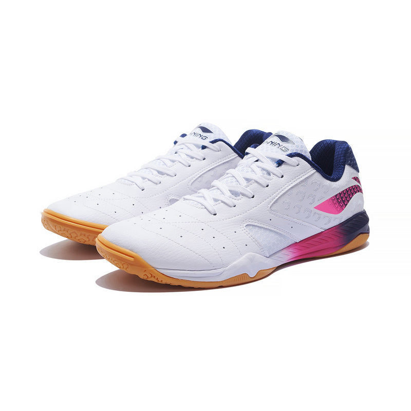 Professional Unisex Tischtennis Schuh "Champion" weiß/lila - APPS001-4