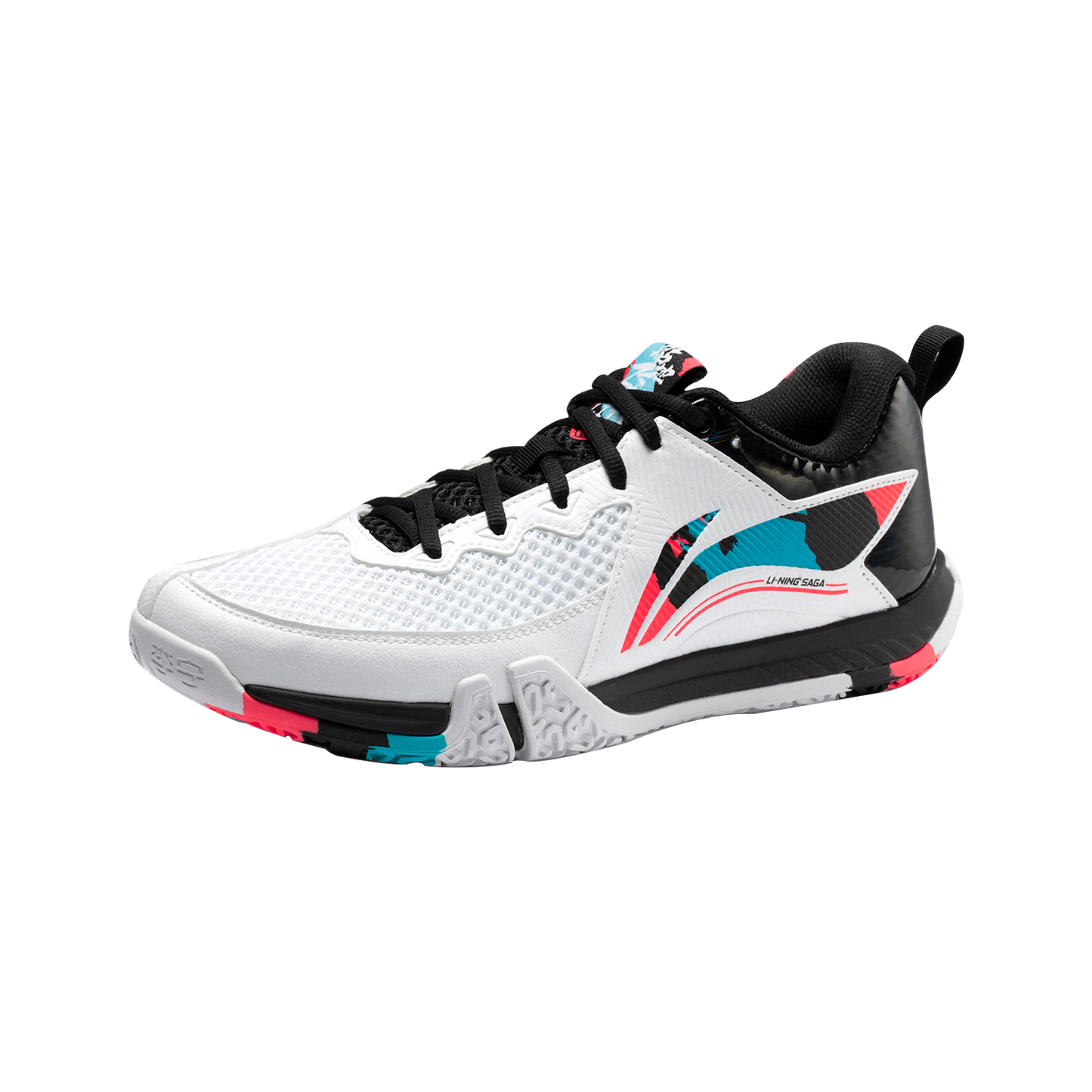 Unisex badminton shoe "Saga II Lite" white-black-red - AYTT003-2