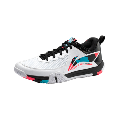 Unisex badminton shoe "Saga II Lite" white-black-red - AYTT003-2