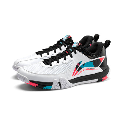 Unisex badminton shoe "Saga II Lite" white-black-red - AYTT003-2