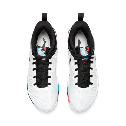 Unisex badminton shoe "Saga II Lite" white-black-red - AYTT003-2
