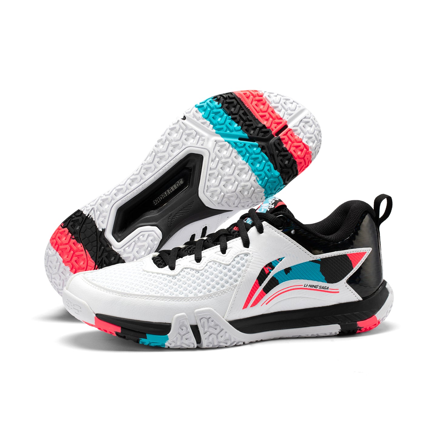 Unisex badminton shoe "Saga II Lite" white-black-red - AYTT003-2