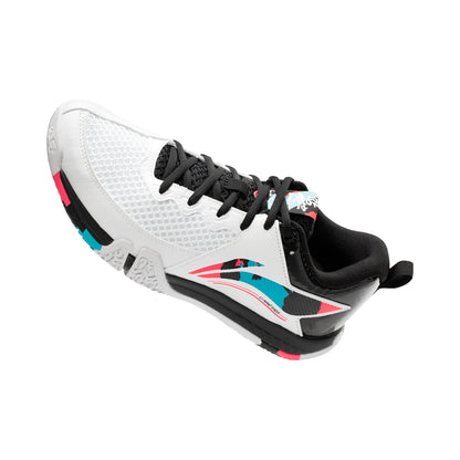 Unisex badminton shoe "Saga II Lite" white-black-red - AYTT003-2
