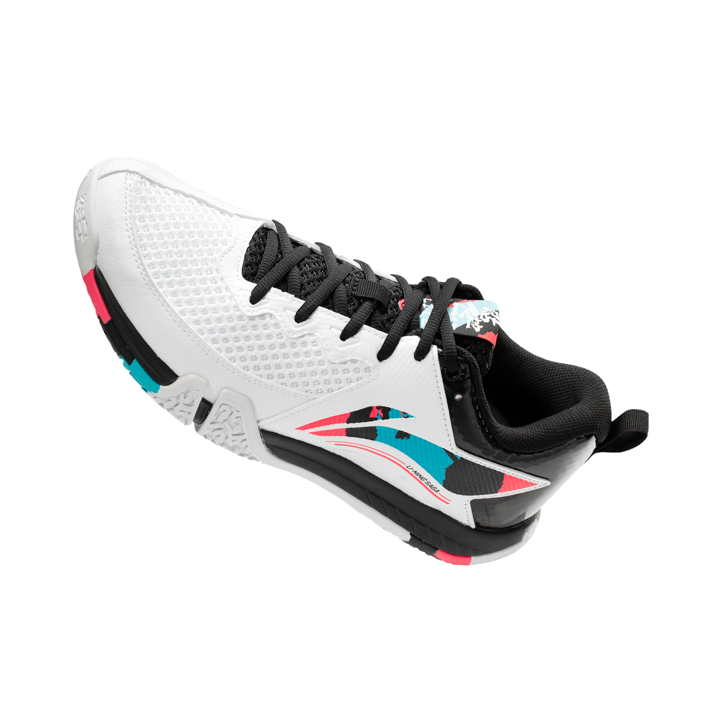 Unisex badminton shoe "Saga II Lite" white-black-red - AYTT003-2