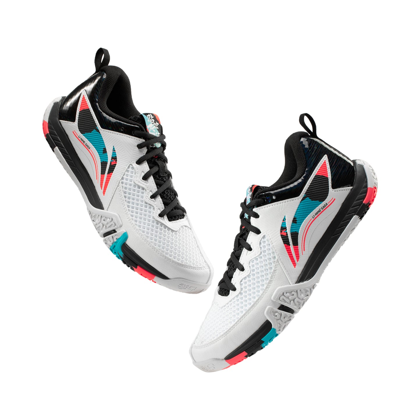 Unisex badminton shoe "Saga II Lite" white-black-red - AYTT003-2