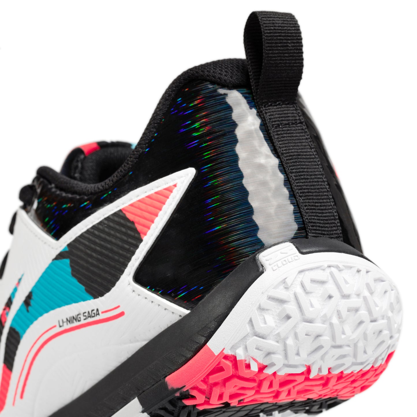 Unisex badminton shoe "Saga II Lite" white-black-red - AYTT003-2