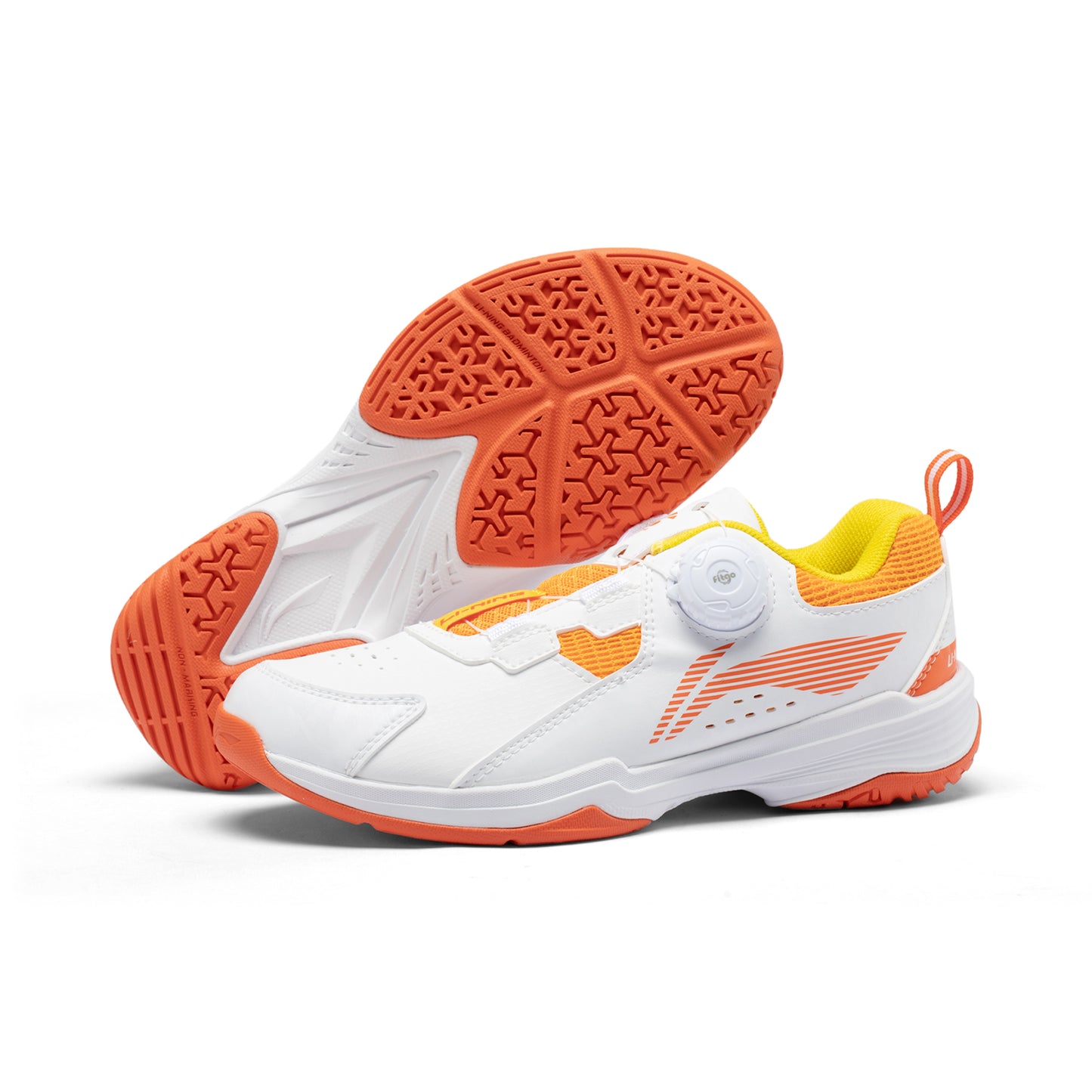 Kinder Badmintonschuh ''Almighty King'' weiß/orange - AYTT040-2