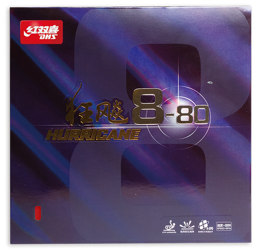 DHS Hurricane 8-80 Mid 38 2,1mm Belag Schwarz - DXDR003-5