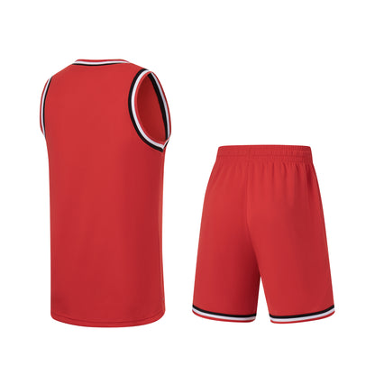 Unisex Basketball Competition-Dress BASICS (Set with Tank and Shorts) Red - AATT001-2