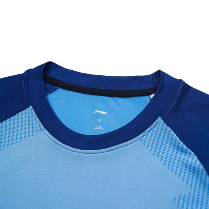 Table Tennis Unisex Competion Suit "Base" (consisting of Shirt and Shorts) light-blue + blue - AATT003-2