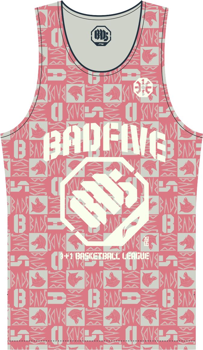 Unisex Basketball-Competition Set 2 Tops "Anti-Warrior" Badfive BIG orange+grey - AAYT045-9