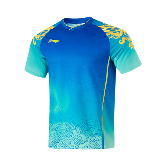 Tabletennis Unisex Team Competition-Shirt 'Classic Armour' - cristal-blue - AAYU199-3