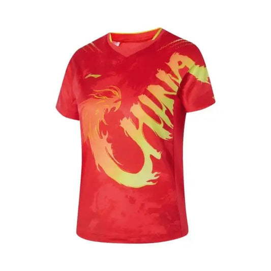 Tischtennis Kinder China Nationalteam Wettkampftrikot - rot - AAYU204-2
