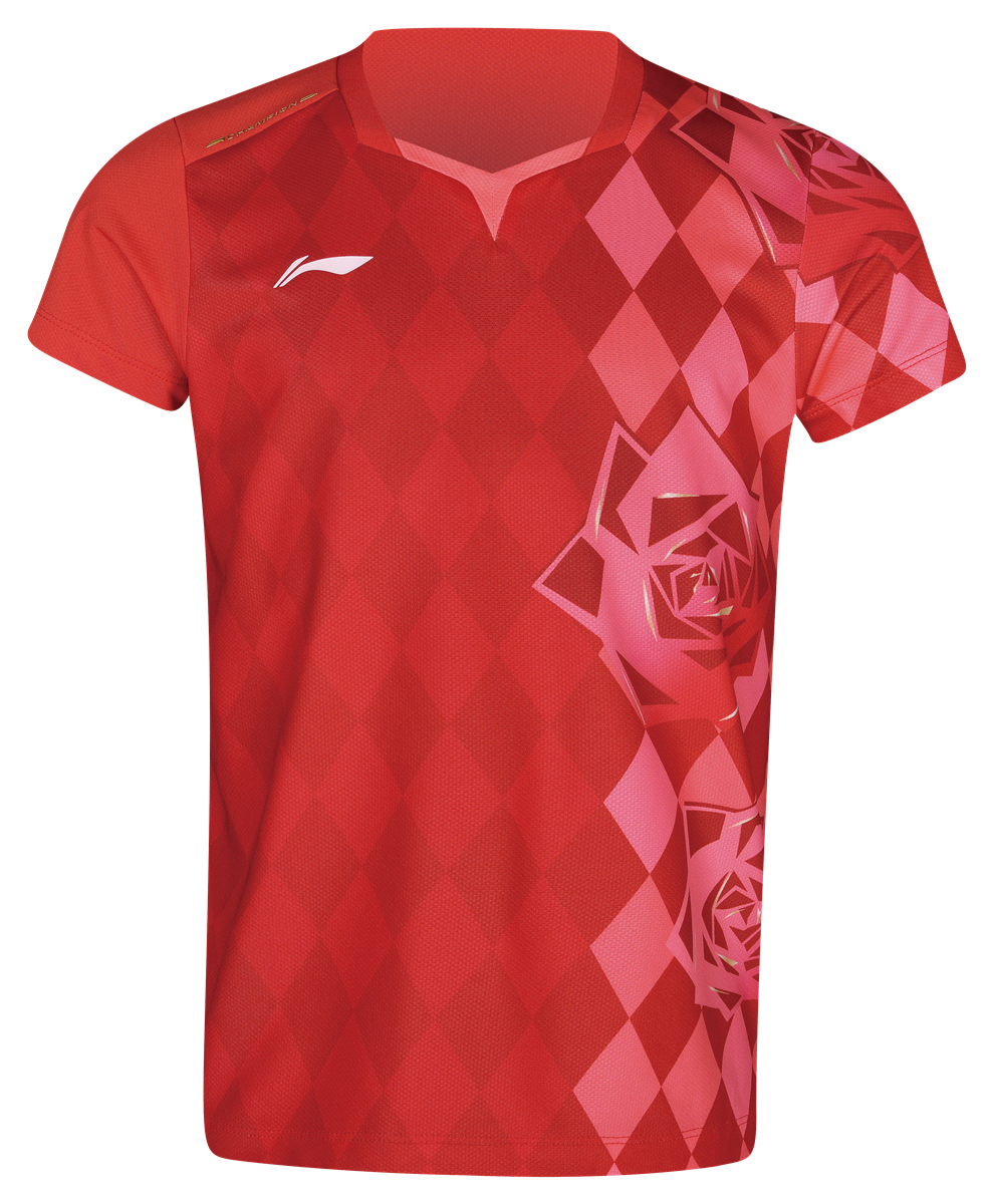 Tischtennis Kinder WM 2026 Wettkampftrikot - rot - AAYW094-2