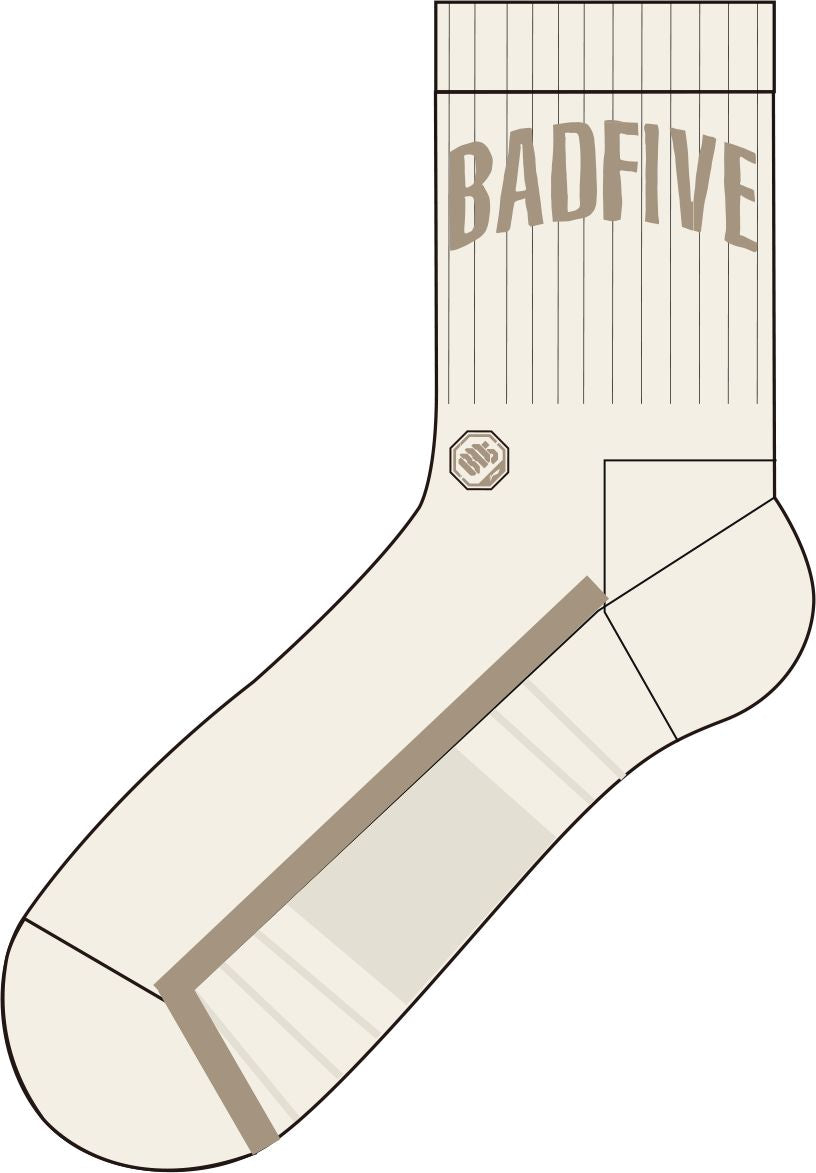 Men Basketball Socks BADFIVE-Series "Letters" white - AWLT129-2