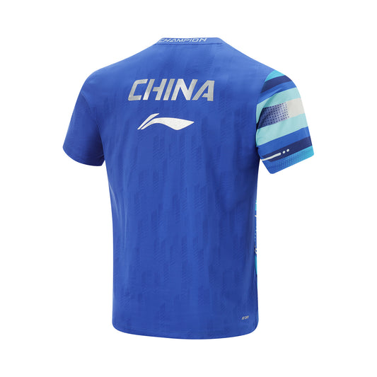 Table Tennis China National Team Competition Jersey 2025 Light Blue - AAYV085-21 with China+Li-Ning Logo