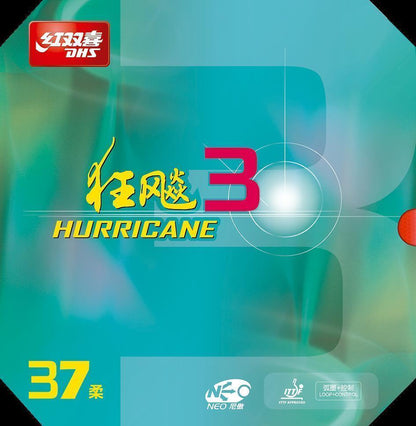 DHS NEO Hurricane 3 X-Soft 37 2,1mm Belag Rot - DXDP008-4